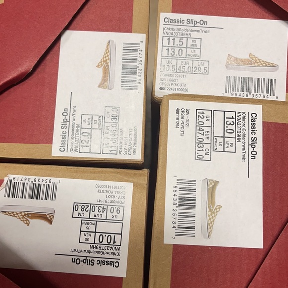 Vans Classic Slip-On Checkerboard Goldenbrown/True White MENS - Picture 16 of 16